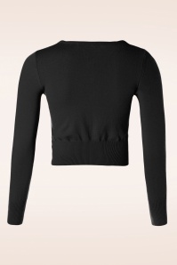 Mak Sweater - Nyla Cropped Cardigan Années 50 en Noir 2