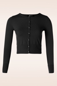 Mak Sweater - 50s Nyla Cropped Cardigan in Black