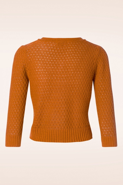 Mak Sweater - 50s Jennie Cardigan in Light Orange 2
