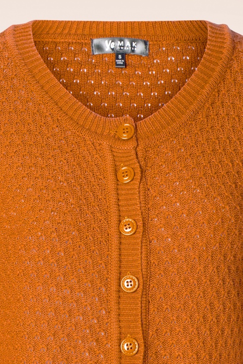 Mak Sweater - 50s Jennie Cardigan in Light Orange 3