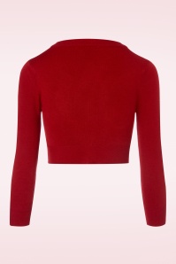 Mak Sweater - 50s Shela Cropped Cardigan in Lipstick Red 2