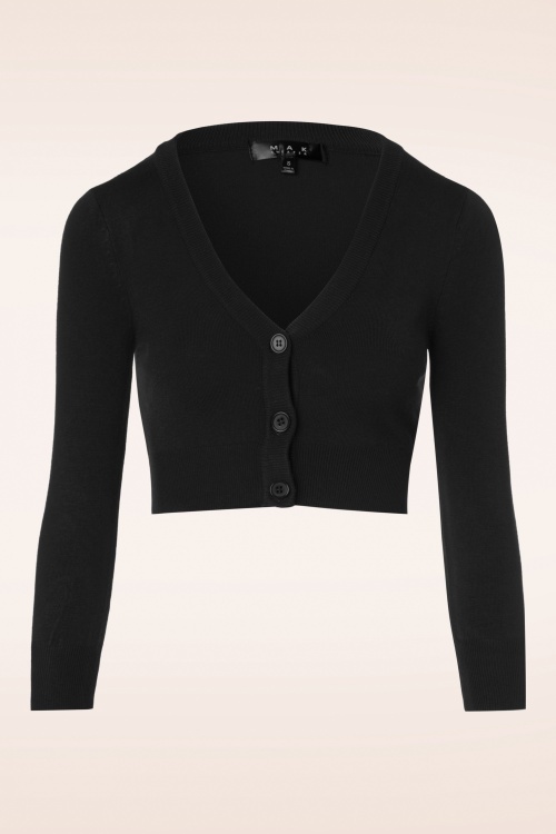 Mak Sweater - 50s Shela Cropped Cardigan in Black