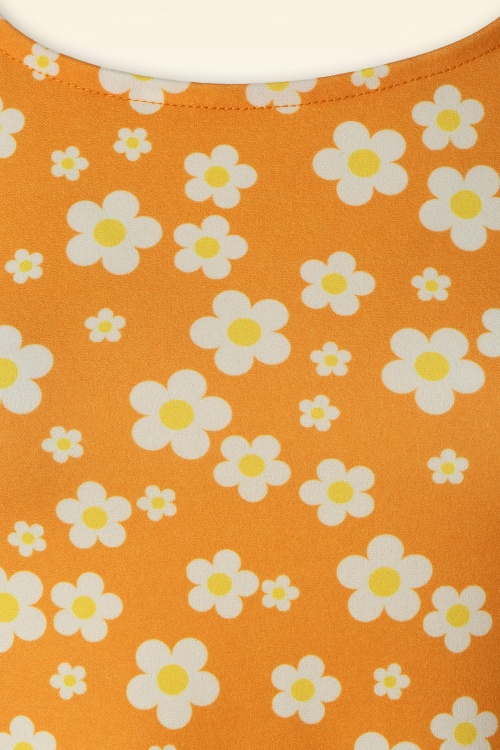 Vintage Chic for Topvintage - Bloemen retro jurk in oranje 3