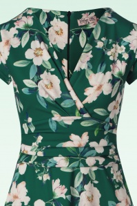 Vintage Chic for Topvintage - Rinda bloemen maxi jurk in bloemengroen 3