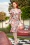 Vintage Chic for Topvintage - Katie pencil jurk met bloemenprint in perzik