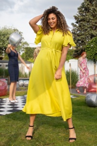 20to - Ruffle Sleeve Maxi Dress in Lime