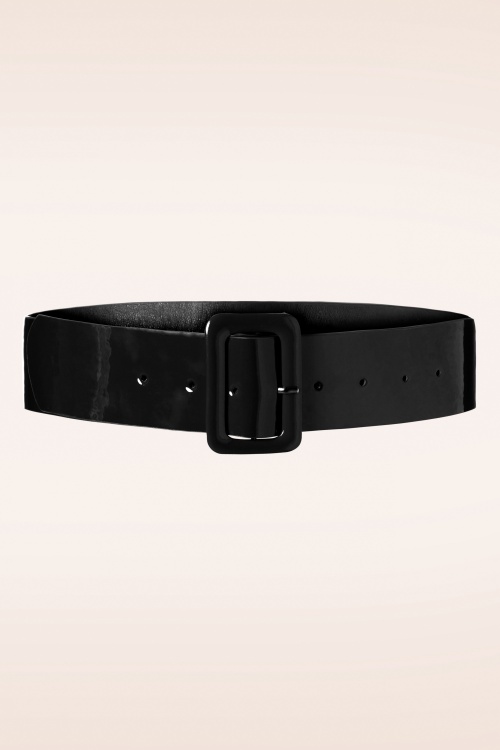 Collectif Clothing - 50s Jade Plain Belt in Black