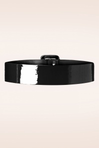 Collectif Clothing - Sally Patent Belt in Black 2
