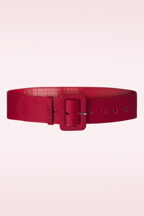 Collectif Clothing - Jade effen riem in rood