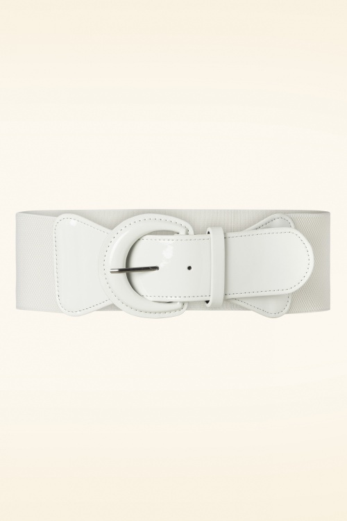 Banned Retro - Corinne Elastic Belt in White