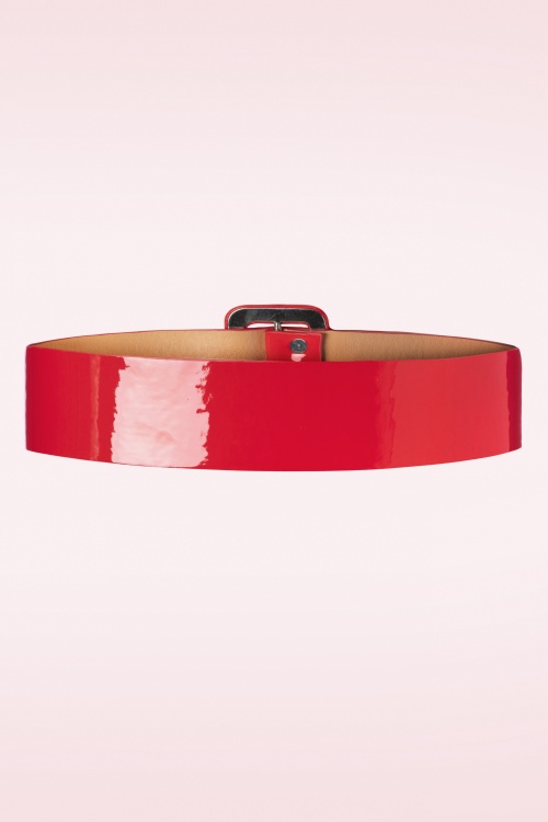 Collectif Clothing - Sally Patent Belt in Red 2