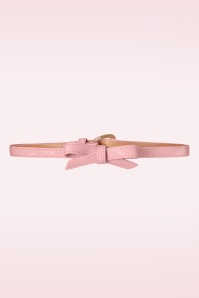 Banned Retro - 50s Lisa Lacquer Bow Belt in Light Pink