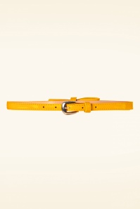 Banned Retro - 50s Gold Rush Lacquer Bow Belt in Deep Yellow 2