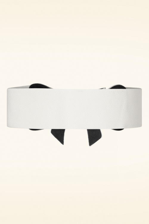 Banned Retro - Play It Right Bow Belt in White 2