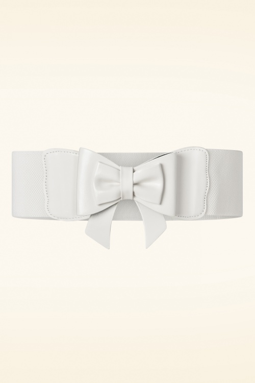 Banned Retro - Play It Right Bow Belt in White