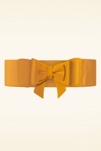 Banned Retro - 50s Play It Right Bow Belt in Mustard