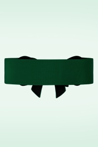 Banned Retro - 50s Play It Right Bow Belt in Bottle Green 2