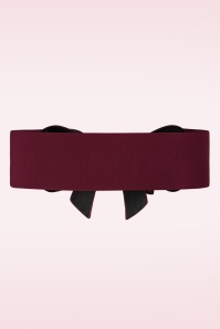 Banned Retro - Play It Right Bow Belt in Burgundy 2