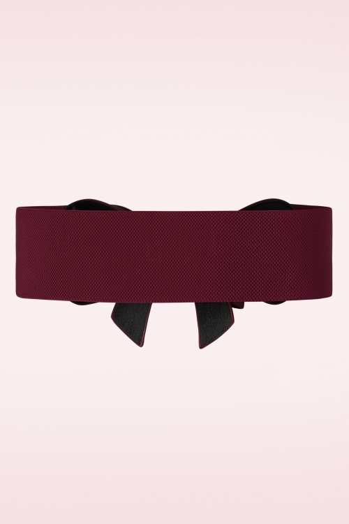 Banned Retro - Play It Right Bow Belt in Burgundy 2