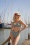 Marlies Dekkers - Culotte de Bikini Taille Haute Holi Vintage en Bleu et Écru 5