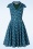 Topvintage Boutique Collection - Topvintage exclusive ~ Angie Polkadot swing jurk in blauw en geel