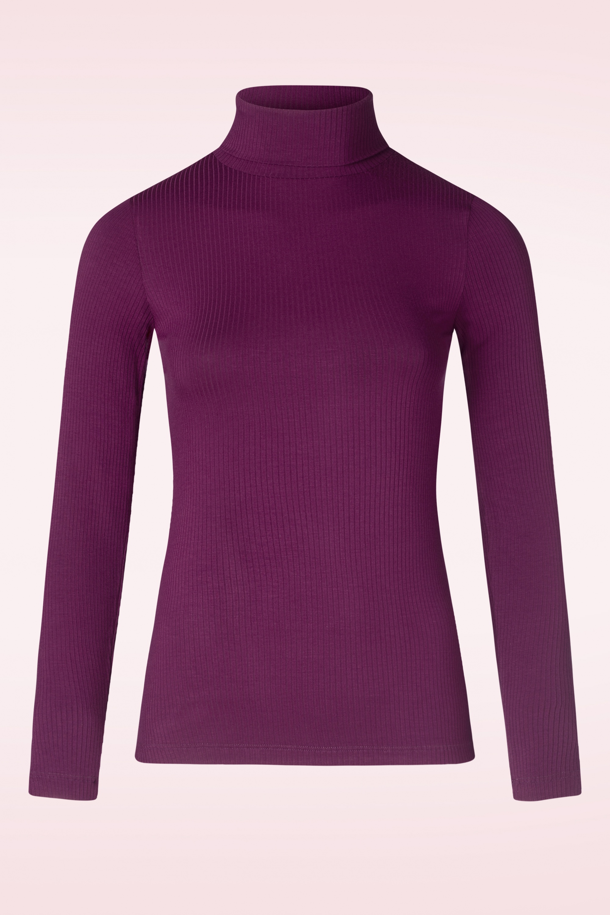 King Louie - Geripptes Rollkragen Shirt in Caspia Purple 2