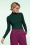 King Louie - Rollneck uni rib top in Forest groen