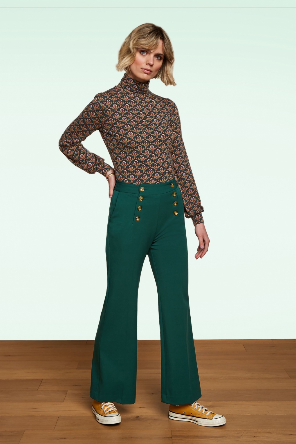 pantalon sally broadway en vert pin