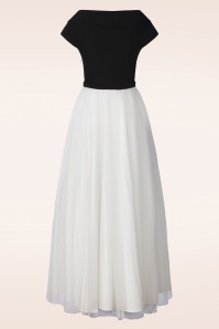 Vintage Diva  - Fremont Maxi Kleid in Schwarz und Weiß 4