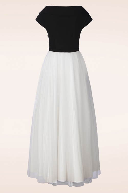 Vintage Diva  - Fremont Maxi Kleid in Schwarz und Weiß 4