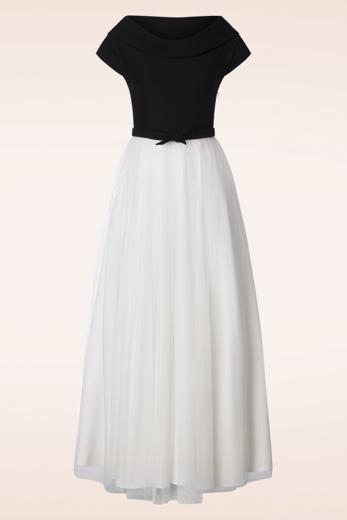 Vintage Diva  - Fremont Maxi Kleid in Schwarz und Weiß 3
