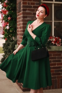 Vintage Diva  - Arianne swingjurk in groen