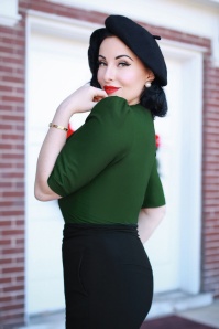 Vintage Diva  - Julia top in groen 2