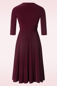 Vintage Diva  - Harlow swingjurk in aubergine 4