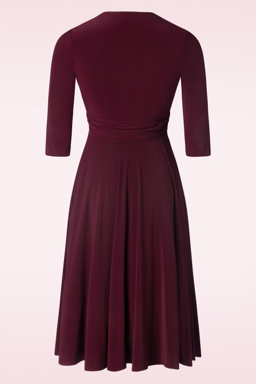 Vintage Diva  - Harlow swingjurk in aubergine 4