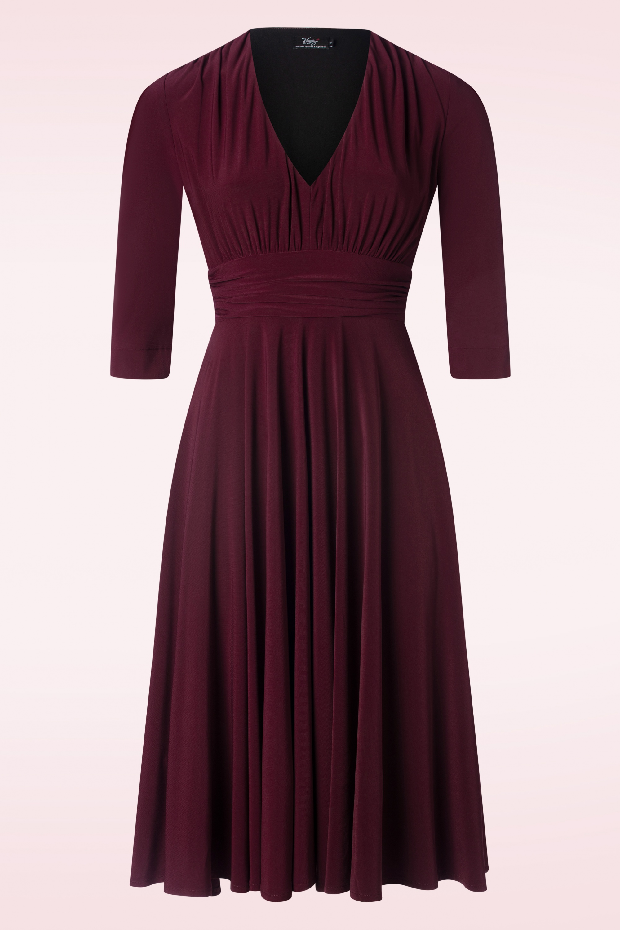 Vintage Diva  - Harlow swingjurk in aubergine 3