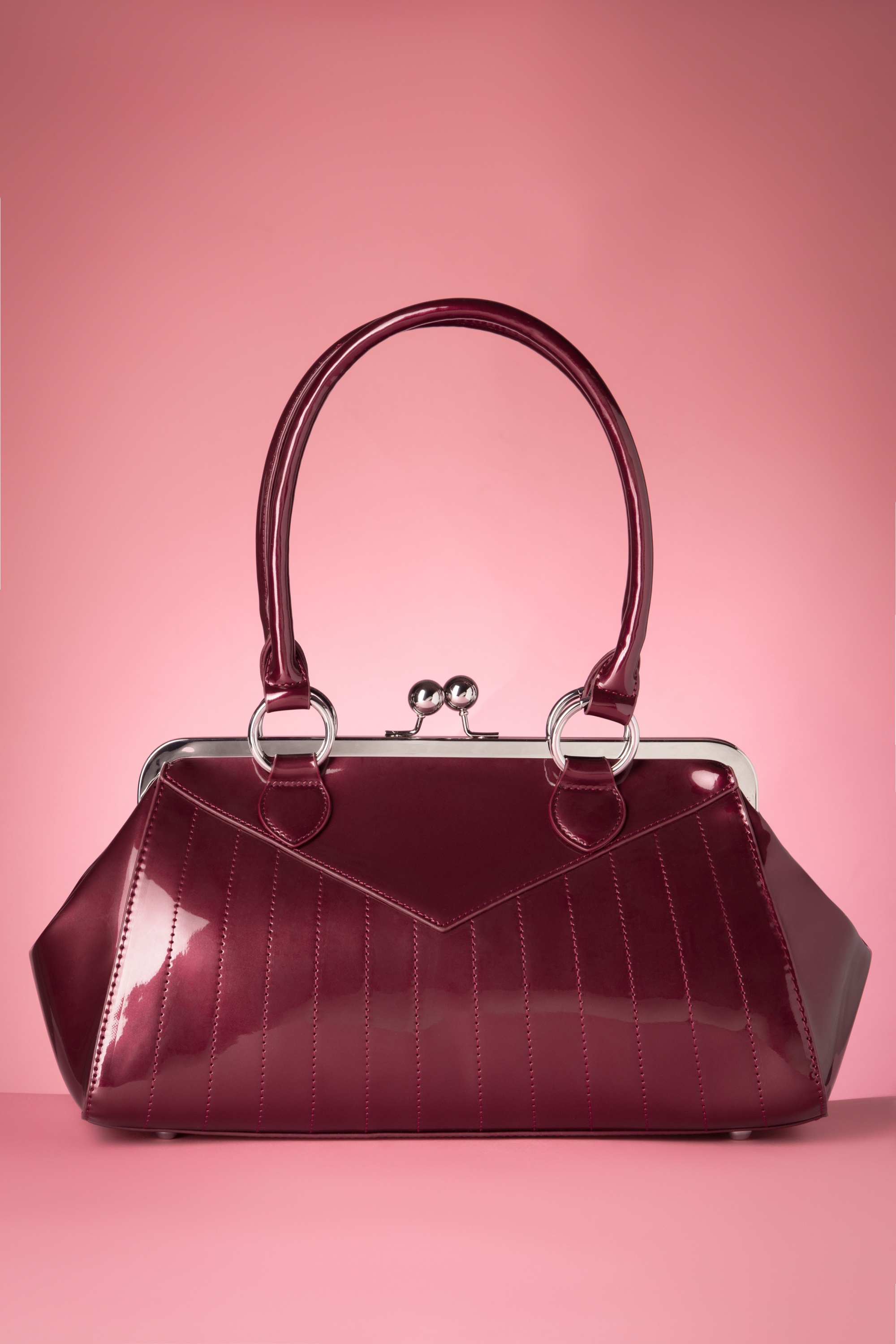 Banned Retro - Maggie May handtas in bordeauxrood 5
