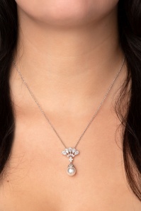 Lovely - Cubic Zirkonia Pearl ketting in zilver 3