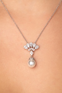 Lovely - Cubic Zirkonia Pearl ketting in zilver 4