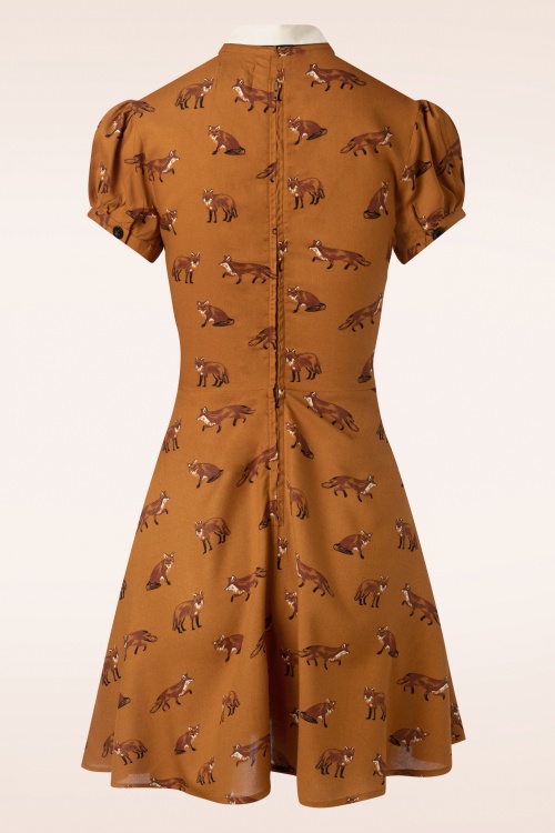 Bunny - 60s Vixey Fox Dress in Rust Brown 3