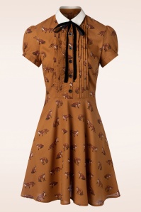 Bunny - 60s Vixey Fox Dress in Rust Brown 2