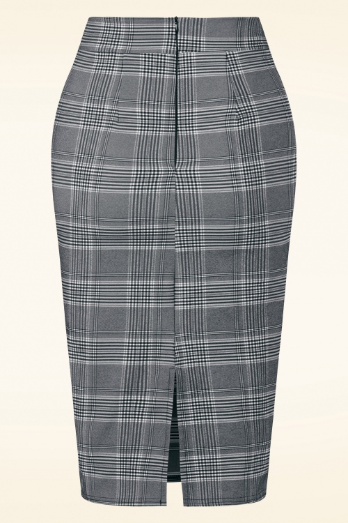 Vintage Chic for Topvintage | Penny Pencil Skirt in Black White Check