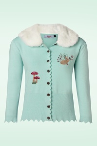 Banned Retro - Woodland Hippie Vest in Mint Blauw