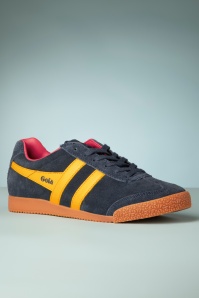 Gola - Harrier suède sneakers in marineblauw en rood 2