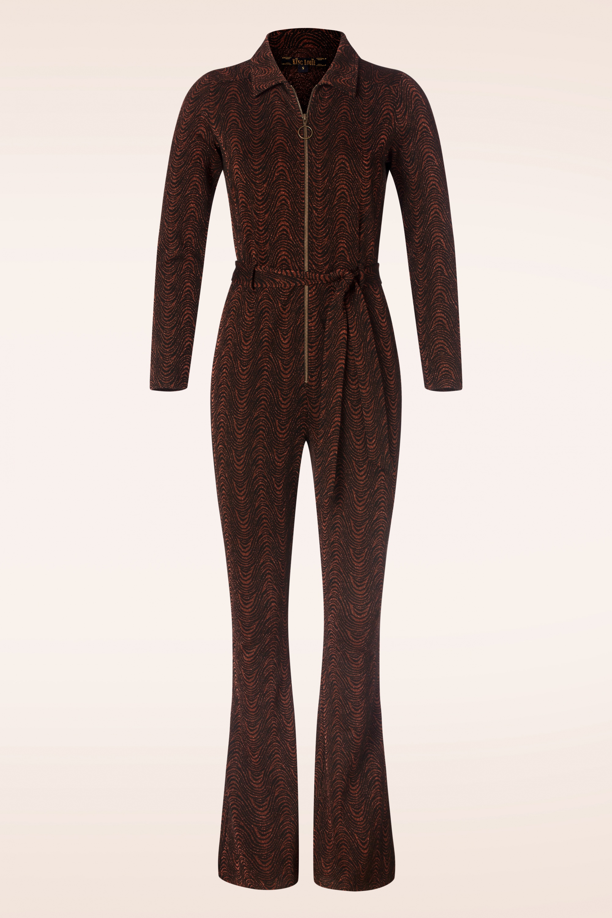 King Louie - Macy tempest flared jumpsuit in cognac oranje 2