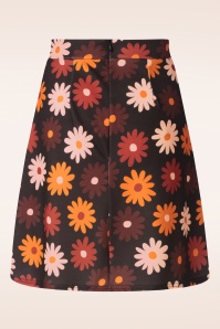 Vintage Chic for Topvintage - Flower power rok in zwart 3