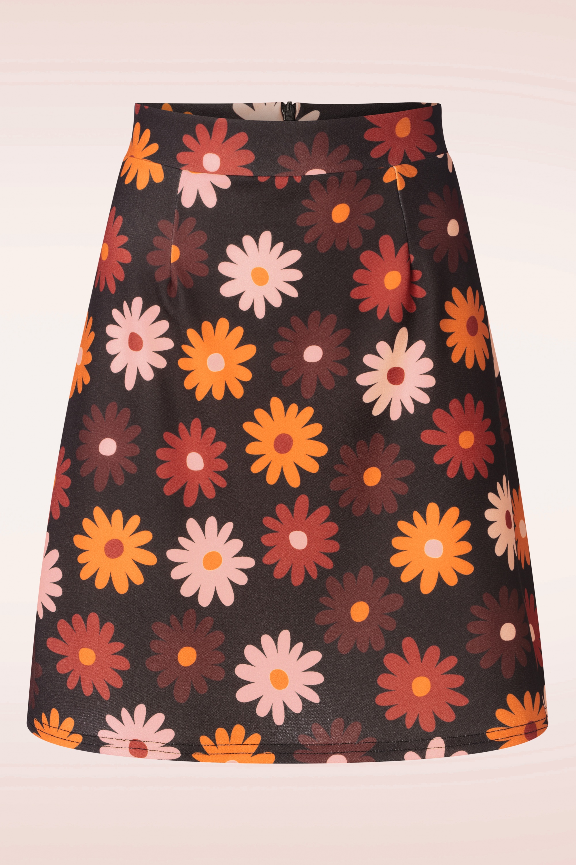 Vintage Chic for Topvintage - Flower power rok in zwart 2