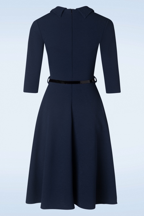 Vintage Chic for Topvintage - Elena swingjurk in marineblauw 5