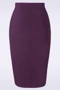 Vintage Chic for Topvintage - Eleonora pencil rok in aubergine 3