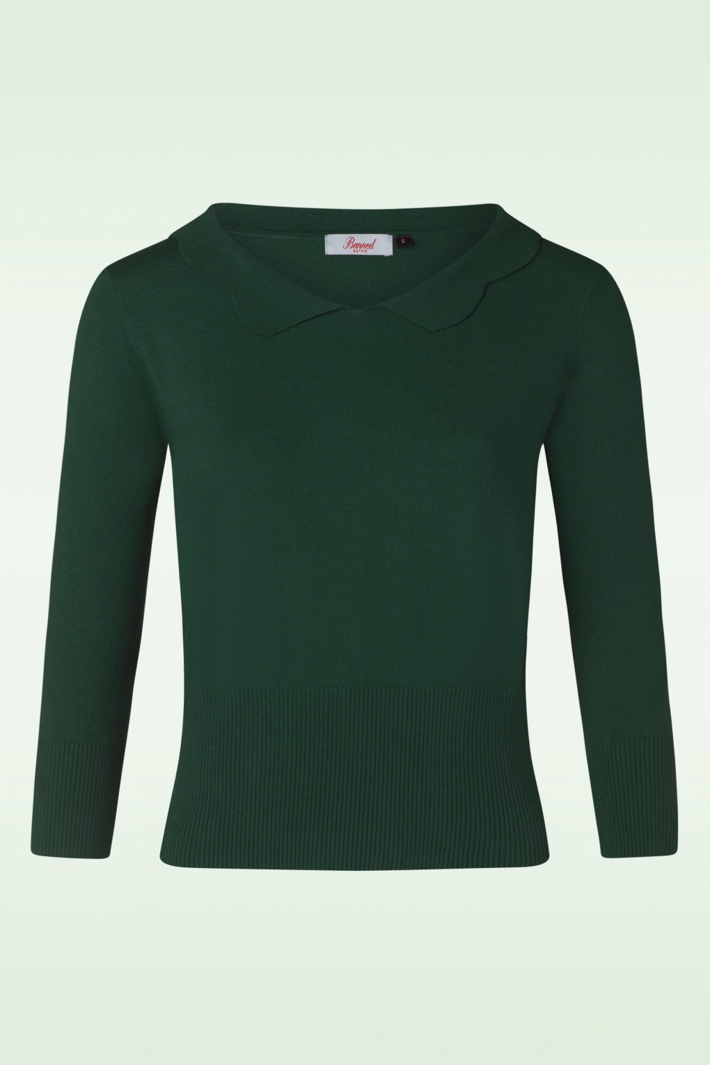 Pull festonné doux en vert